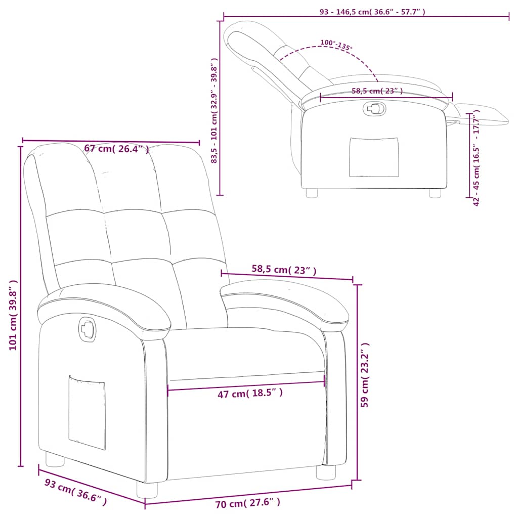 vidaXL Relaxsessel Braun Stoff