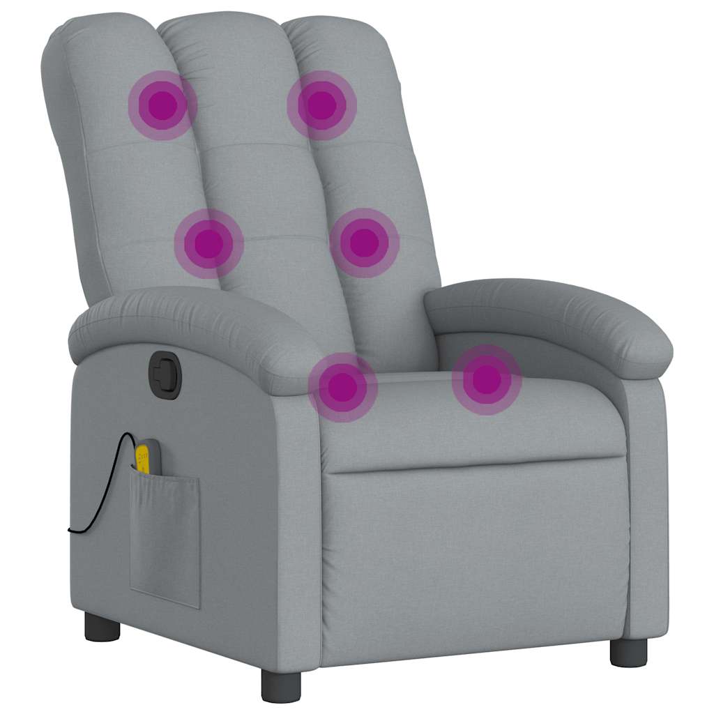 vidaXL Massagesessel Hellgrau Stoff
