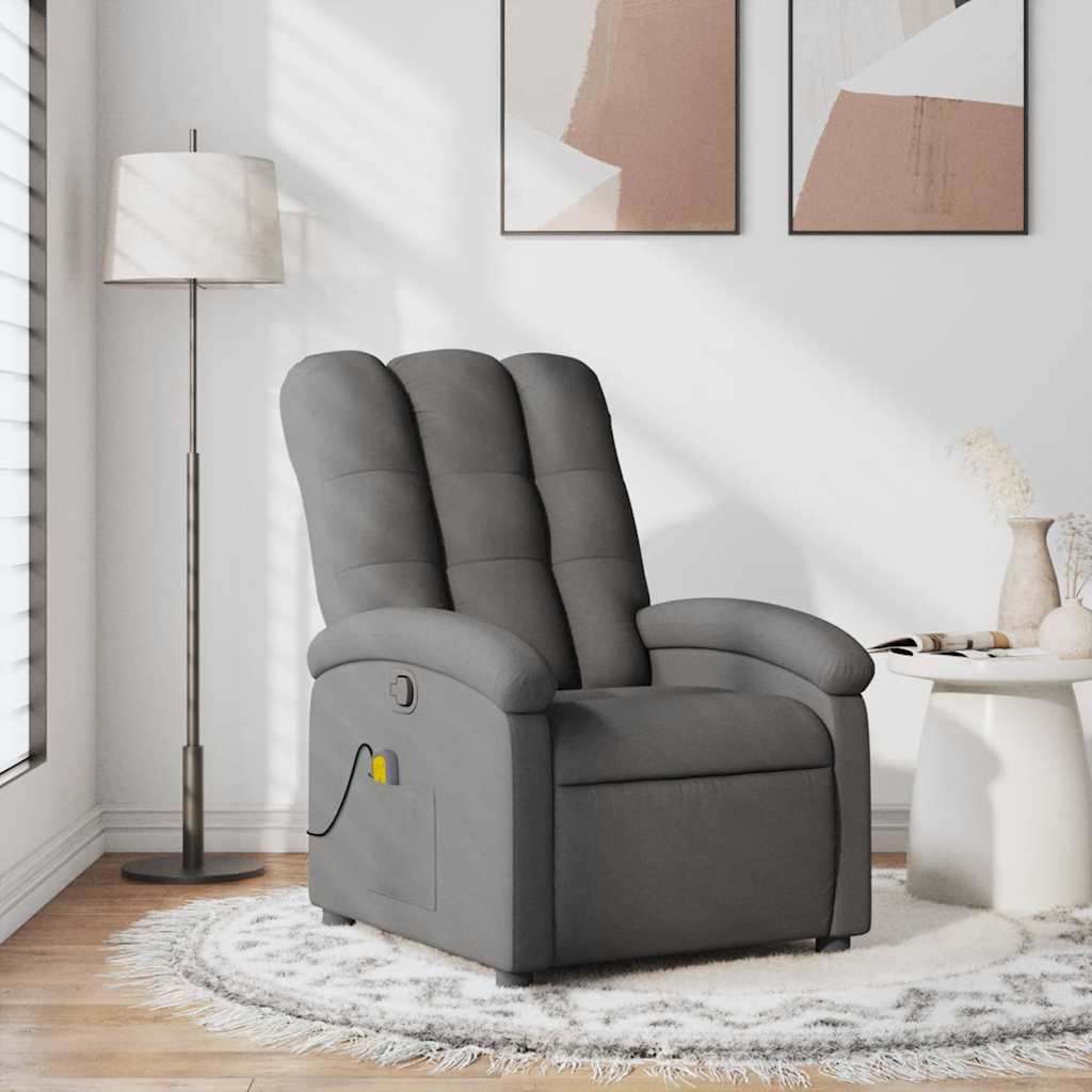 vidaXL Massagesessel Dunkelgrau Stoff