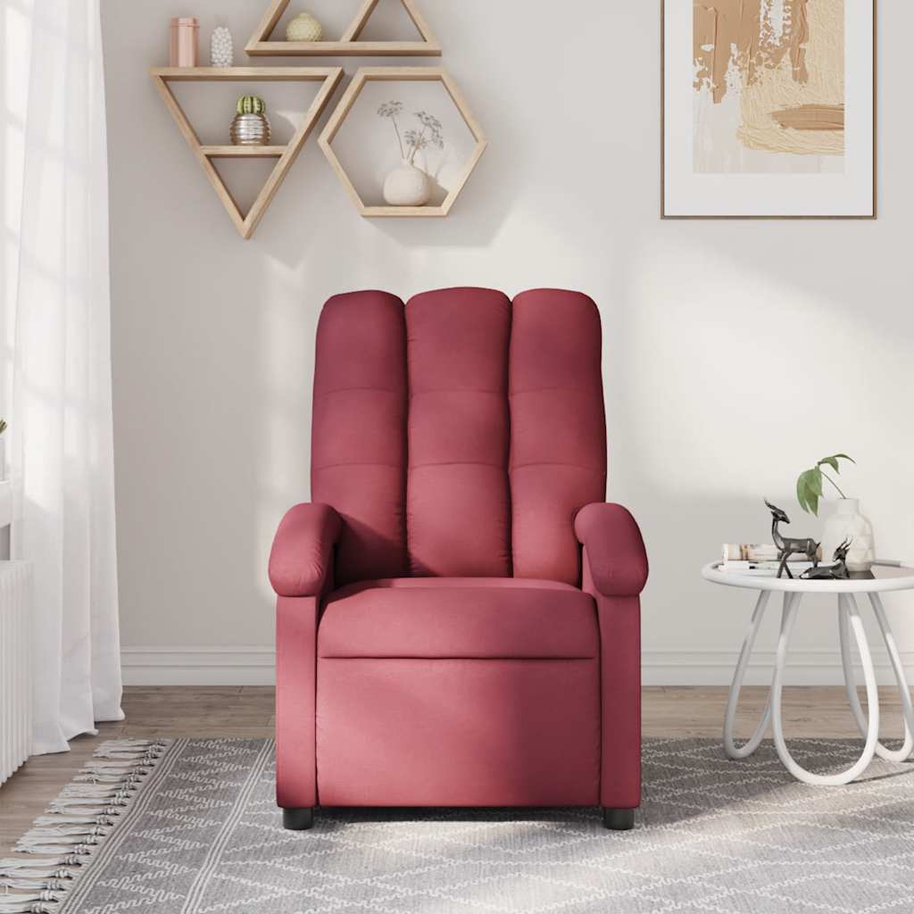 vidaXL Massagesessel Weinrot Stoff