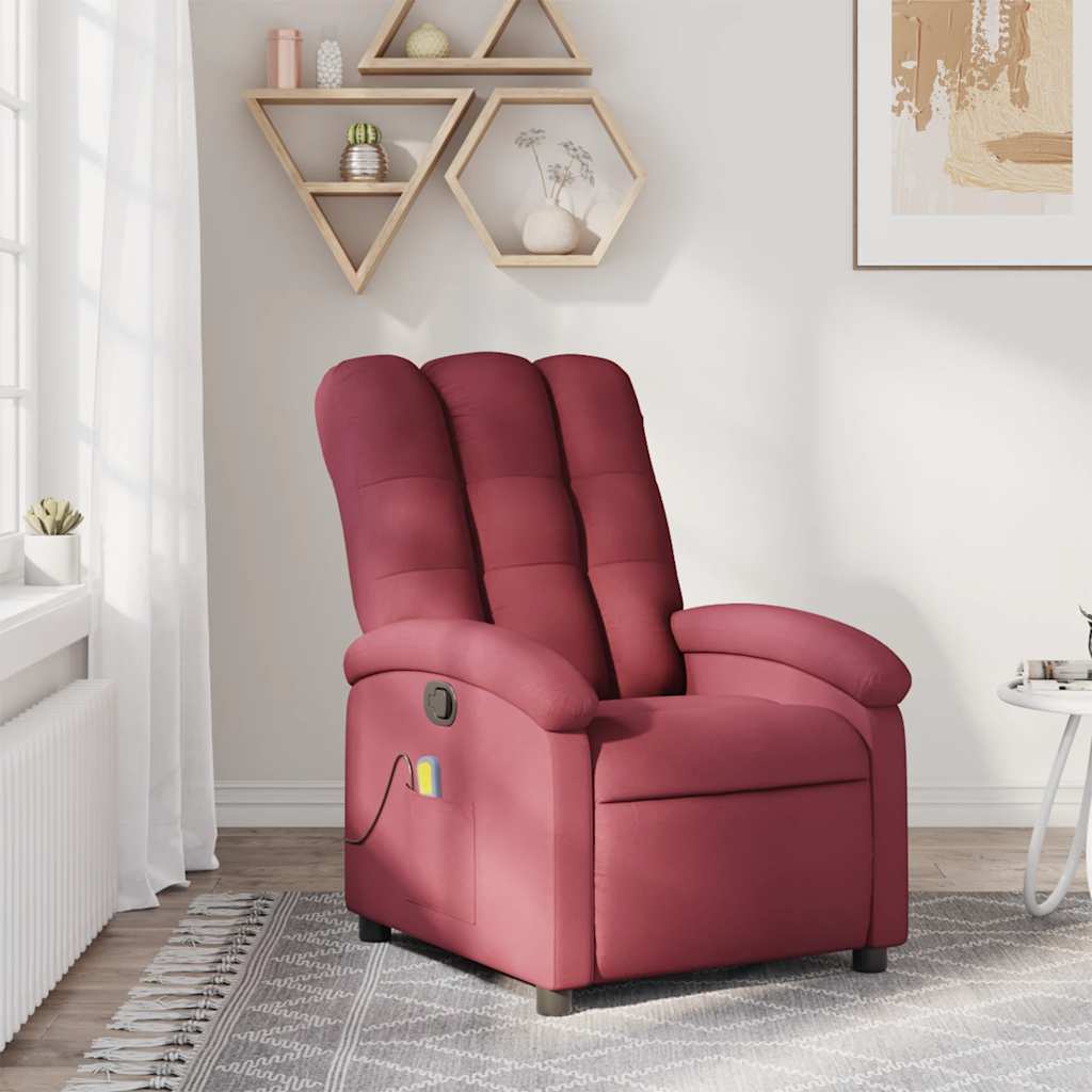 vidaXL Massagesessel Weinrot Stoff