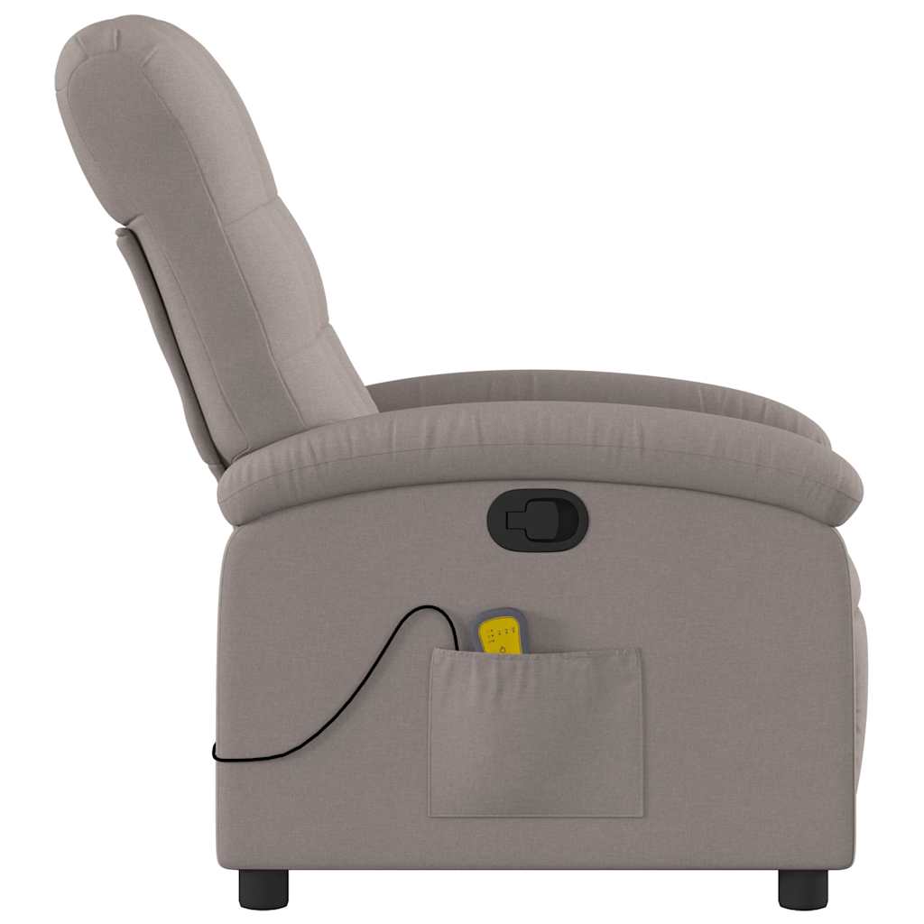 vidaXL Massagesessel Taupe Stoff