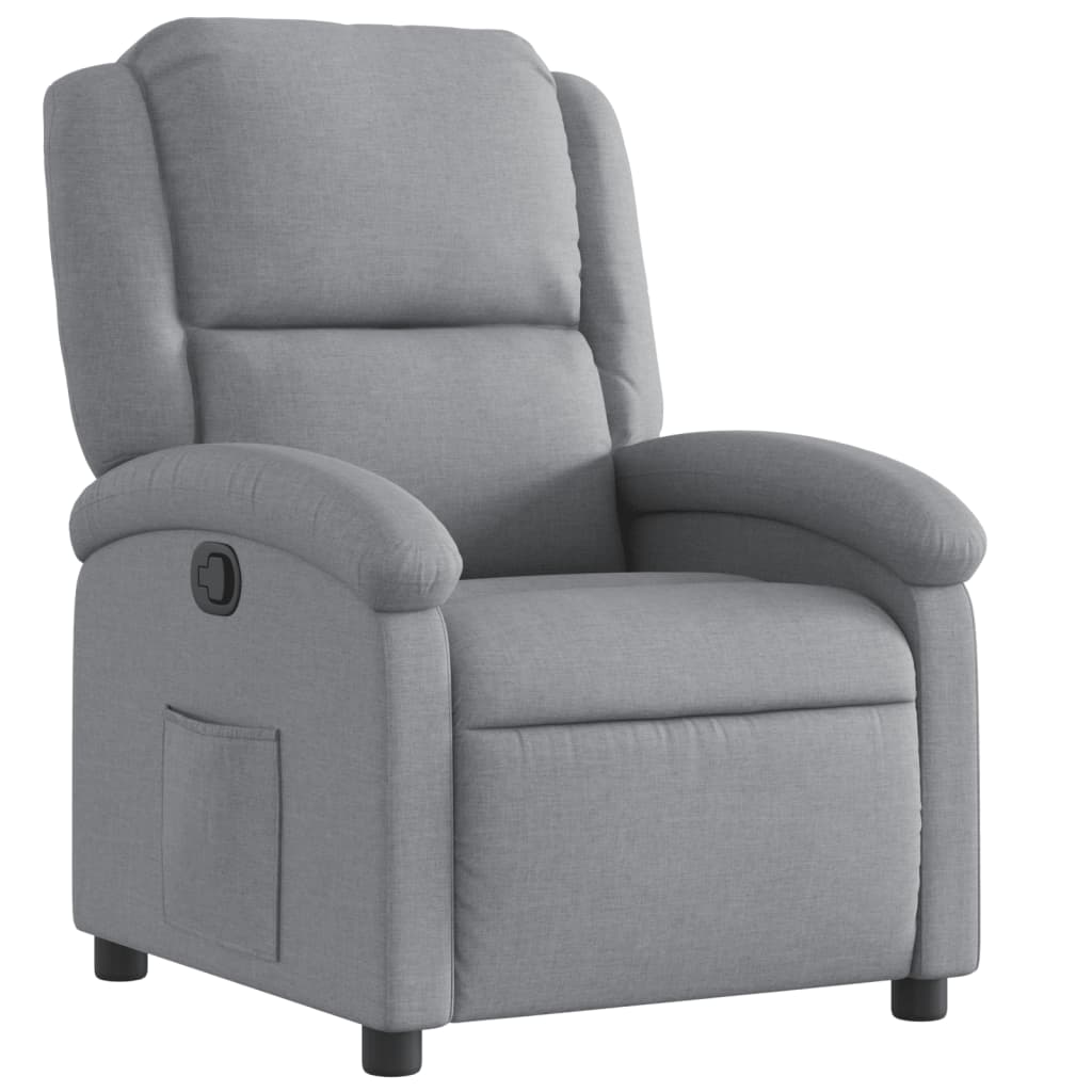 vidaXL Fauteuil relax Gris clair Tissu