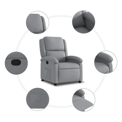 vidaXL Fauteuil relax Gris clair Tissu