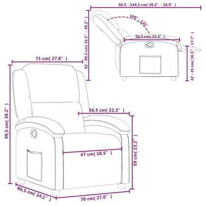 vidaXL Fauteuil relax Taupe Tissu