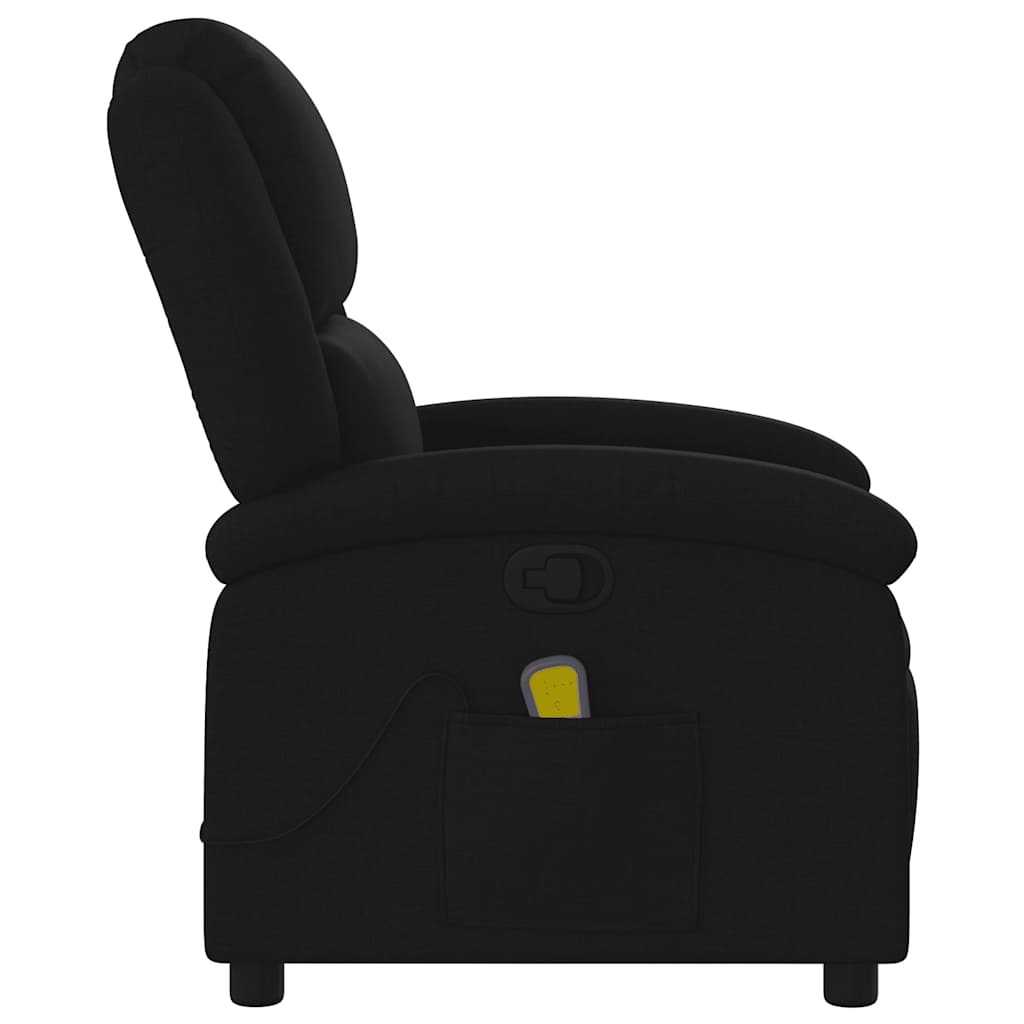 vidaXL Fauteuil de massage en tissu noir