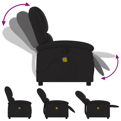 vidaXL Fauteuil de massage en tissu noir