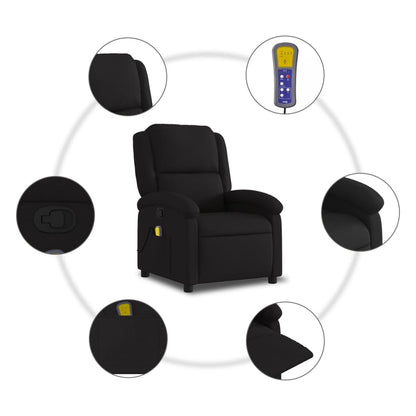 vidaXL Fauteuil de massage en tissu noir