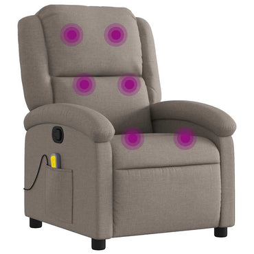 vidaXL Fauteuil de massage taupe en tissu
