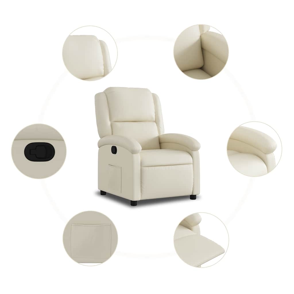 vidaXL Relaxsessel Creme Kunstleder