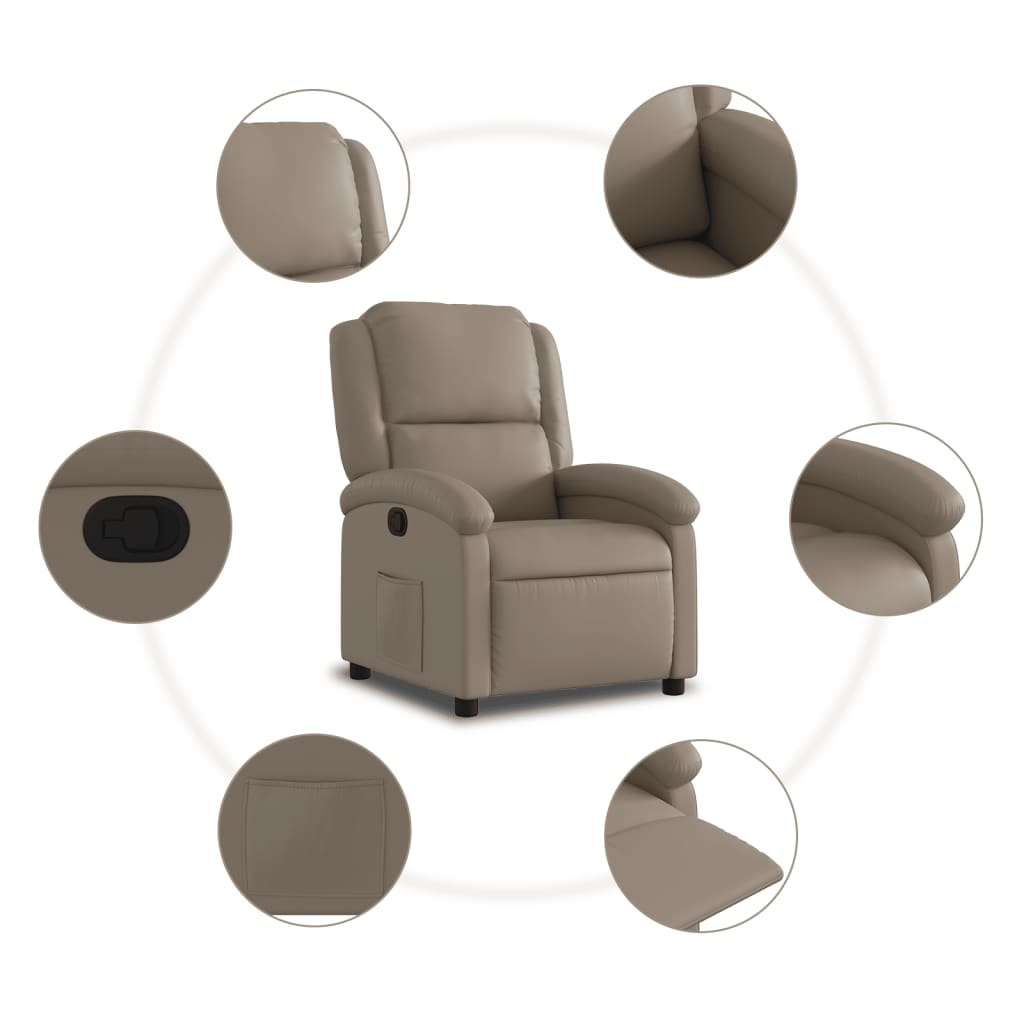 vidaXL Fauteuil relax marron cappuccino en similicuir