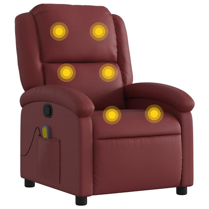 vidaXL Fauteuil de massage Similicuir Rouge bordeaux