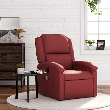 vidaXL Fauteuil de massage Similicuir Rouge bordeaux