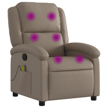 vidaXL Fauteuil de massage marron cappuccino en similicuir