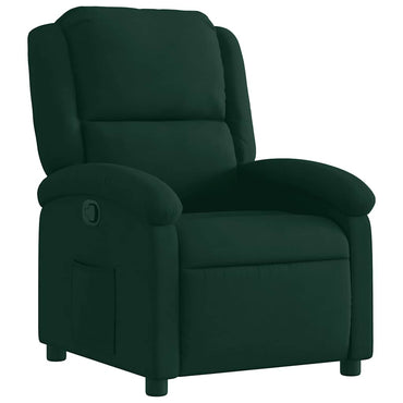 vidaXL Fauteuil relax vert foncé velours