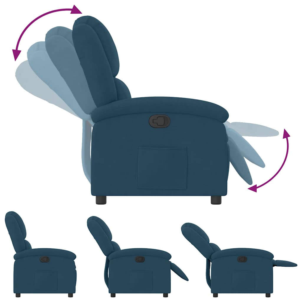 vidaXL Relaxsessel Blau Samt