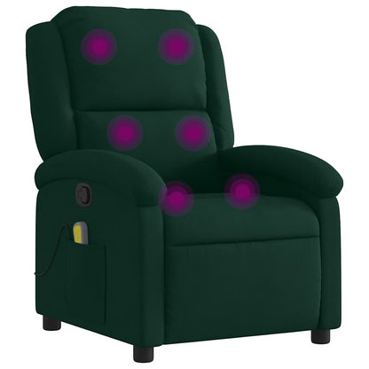 vidaXL Massagesessel Dunkelgrün Samt