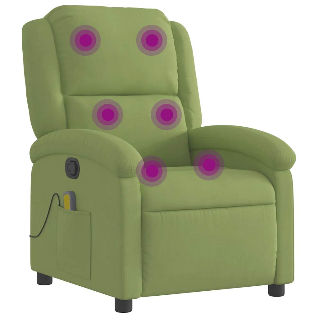 vidaXL Massagesessel Hellgrün Samt