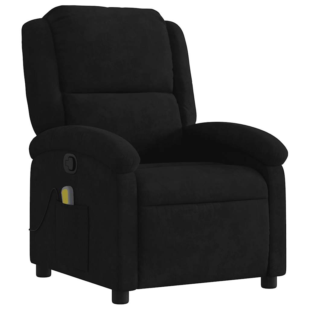 vidaXL Fauteuil de massage velours noir
