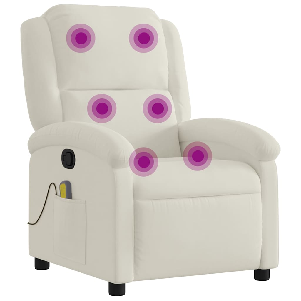 vidaXL Massagesessel Creme Samt
