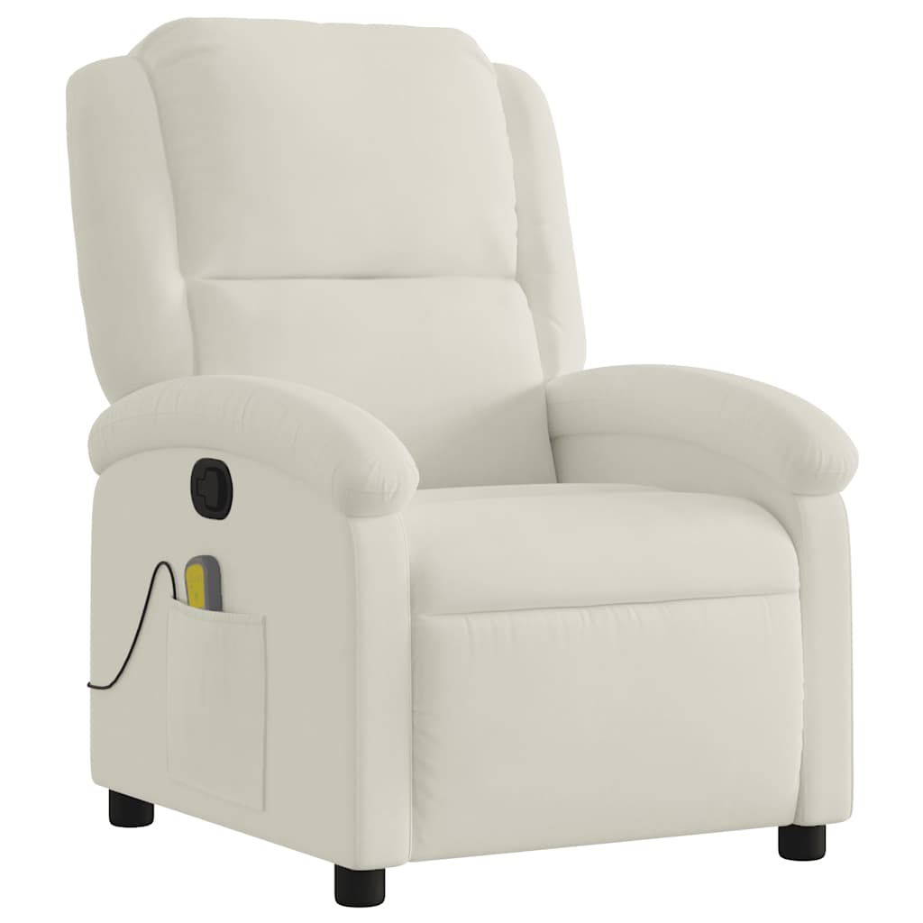 vidaXL Massagesessel Creme Samt