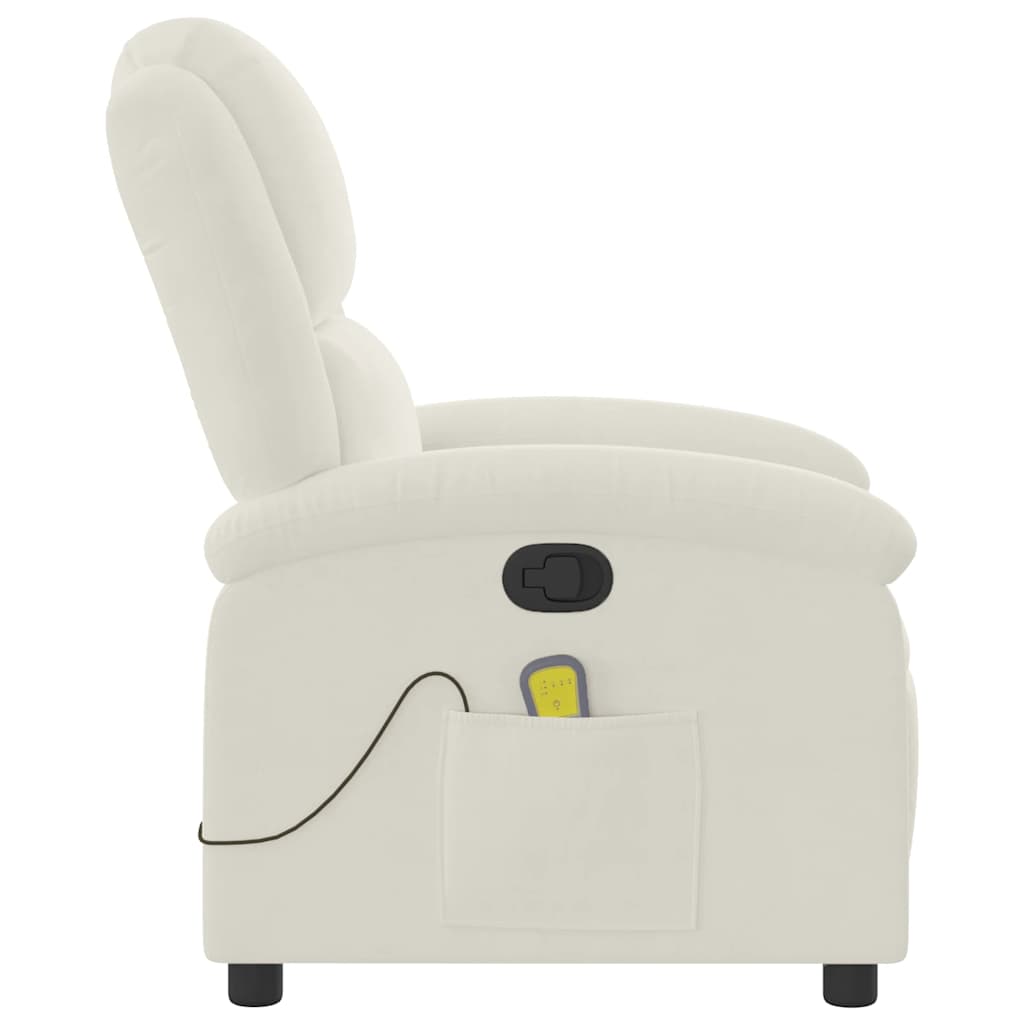 vidaXL Massagesessel Creme Samt