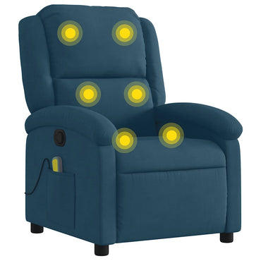 vidaXL Fauteuil de massage velours bleu