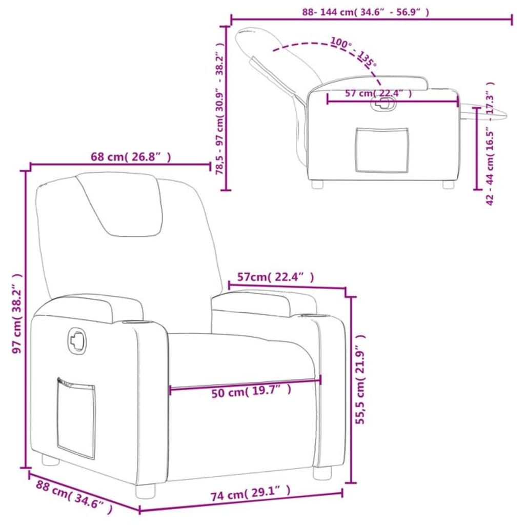 vidaXL Relaxsessel Braun Stoff