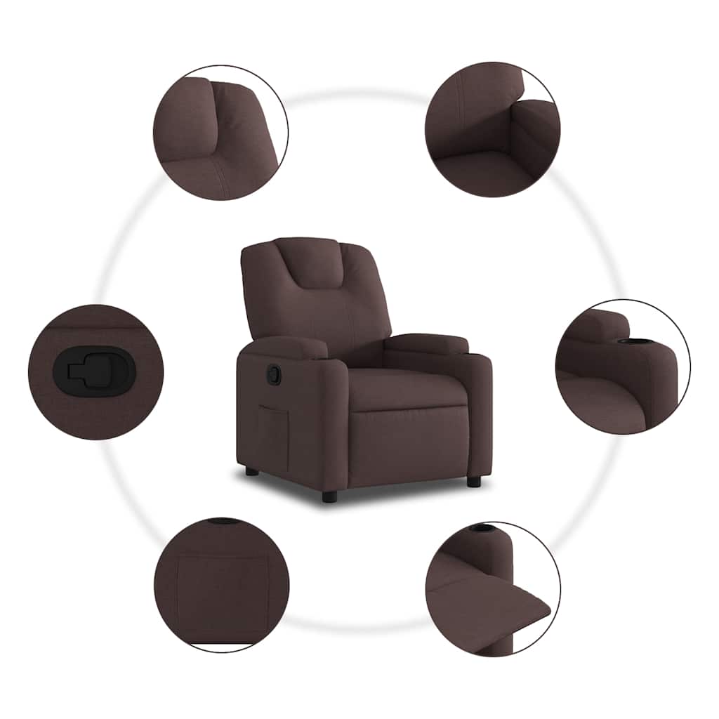 vidaXL Relaxsessel Dunkelbraun Stoff