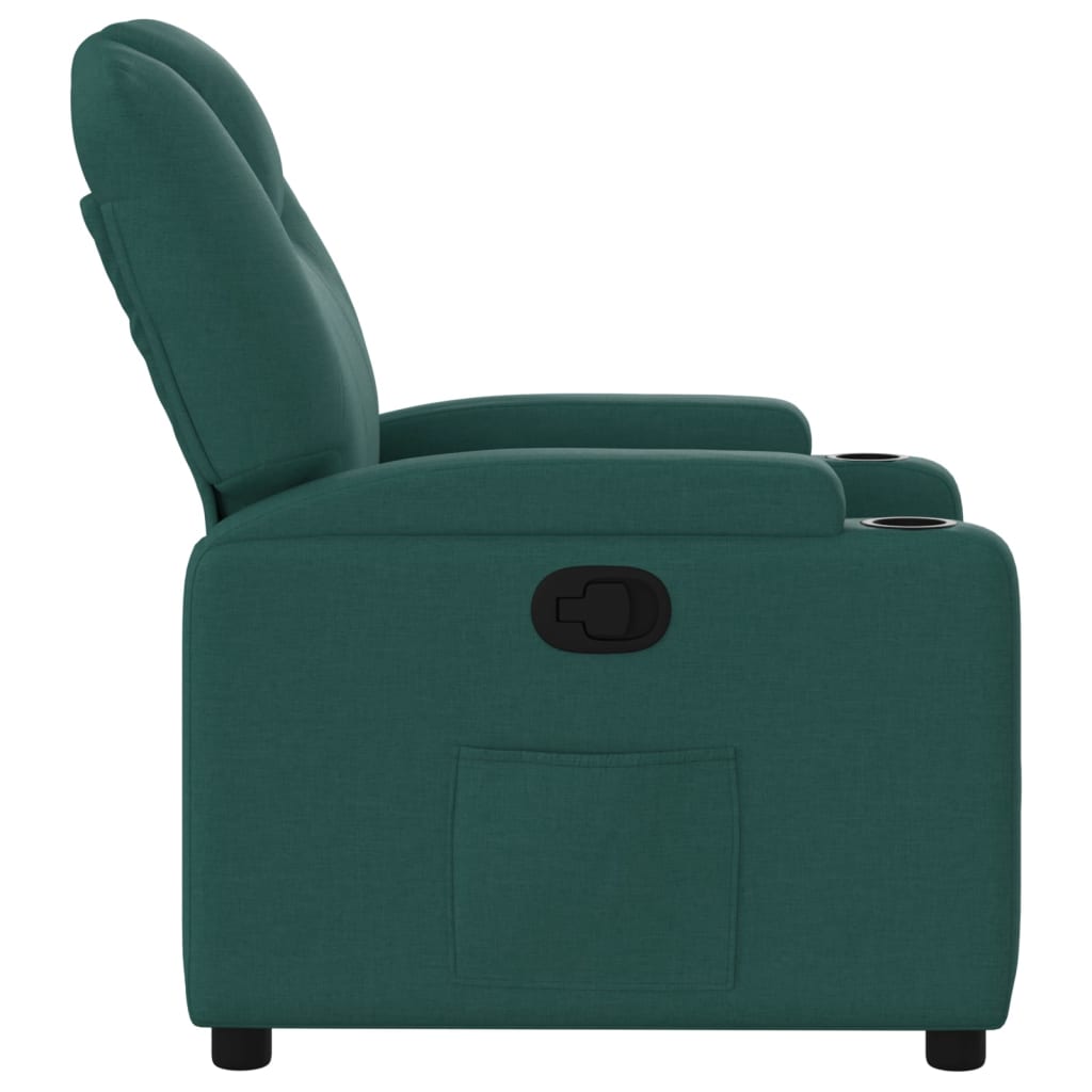 vidaXL Fauteuil relax vert foncé en tissu