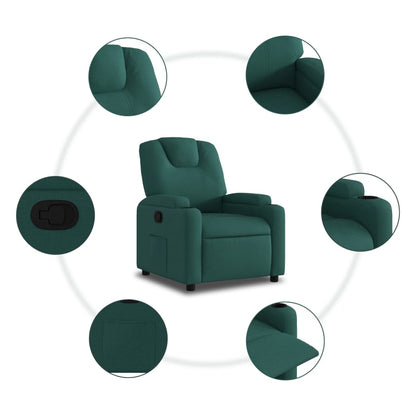 vidaXL Fauteuil relax vert foncé en tissu