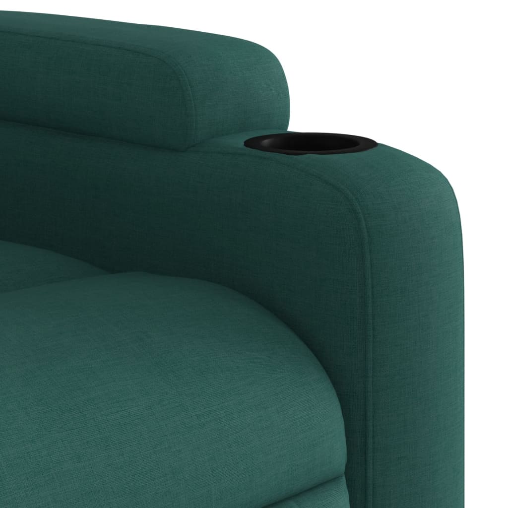 vidaXL Fauteuil relax vert foncé en tissu