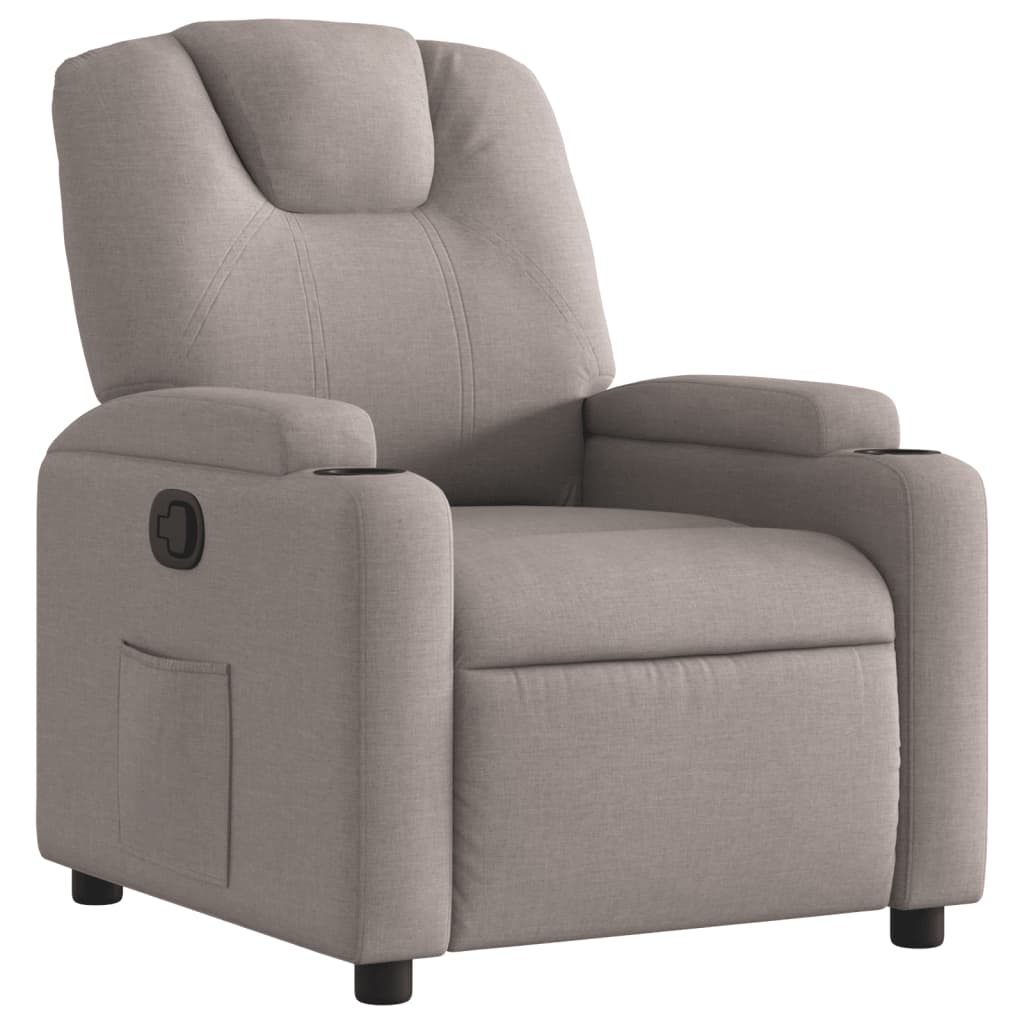 vidaXL Fauteuil relax Taupe Tissu
