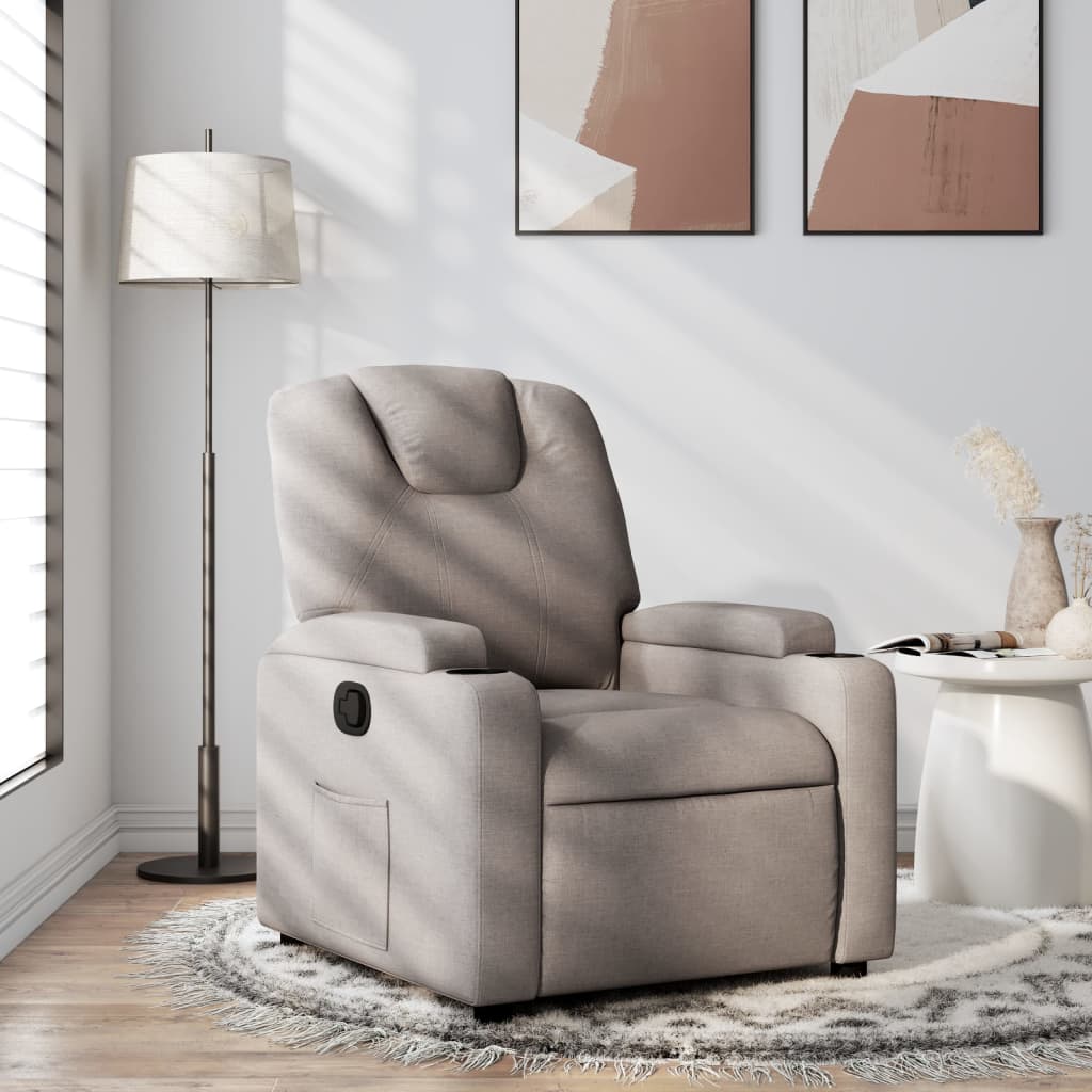 vidaXL Fauteuil relax Taupe Tissu