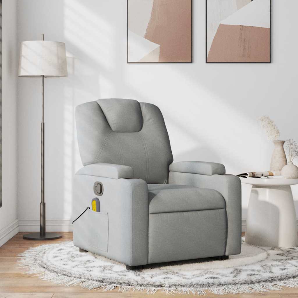 vidaXL Massagesessel Hellgrau Stoff