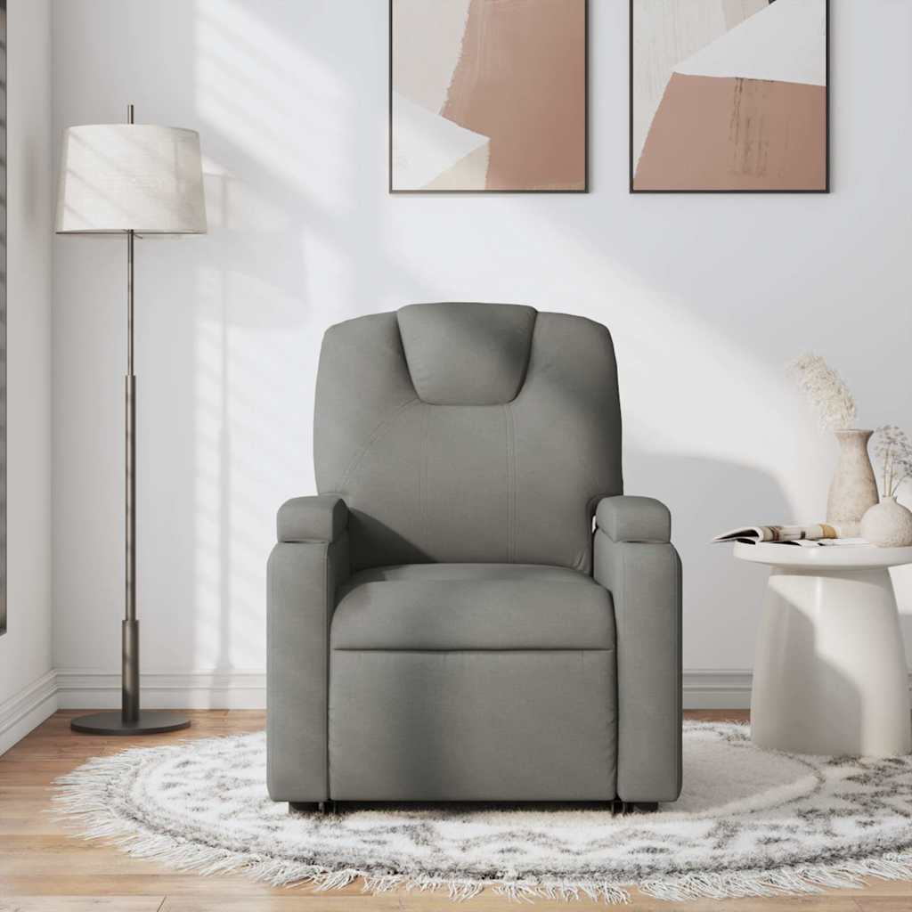 vidaXL Fauteuil de massage gris foncé en tissu