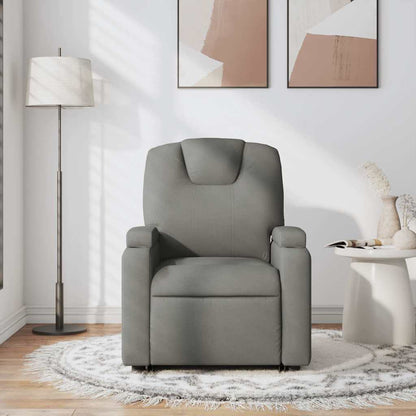 vidaXL Fauteuil de massage gris foncé en tissu
