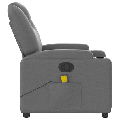 vidaXL Fauteuil de massage gris foncé en tissu