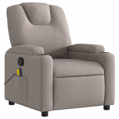 vidaXL Fauteuil de massage taupe en tissu