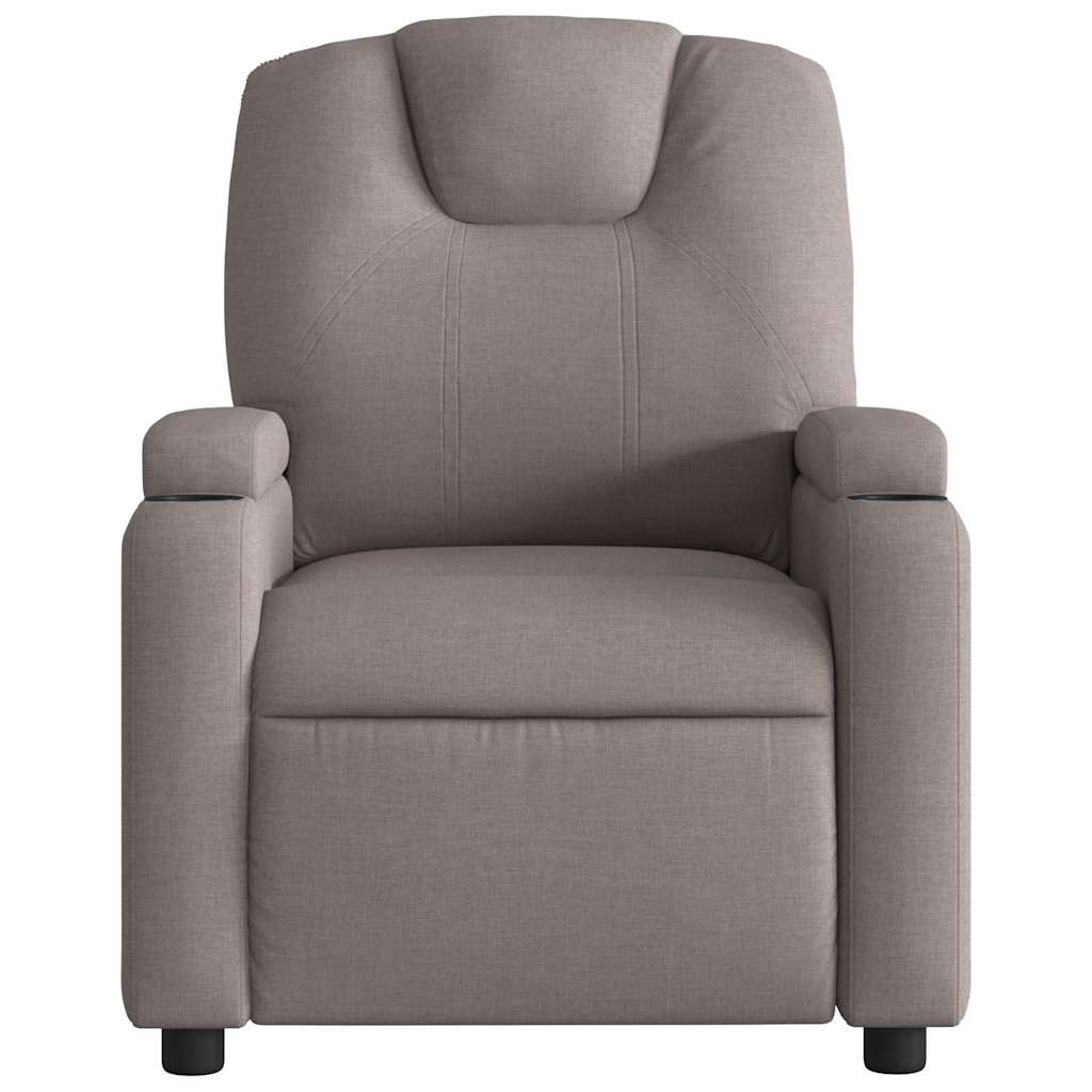 vidaXL Fauteuil de massage taupe en tissu