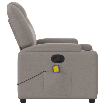 vidaXL Fauteuil de massage taupe en tissu