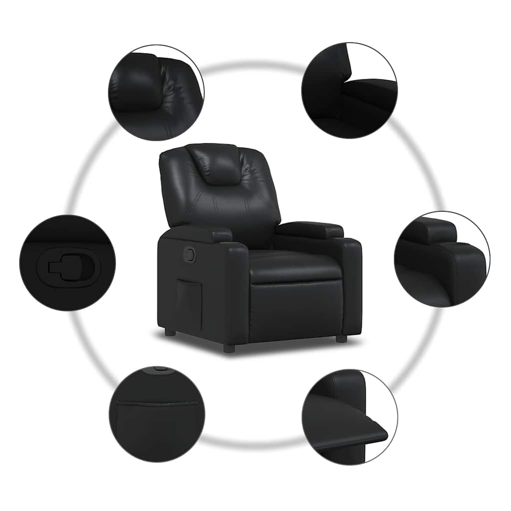 vidaXL Relaxsessel Schwarz Kunstleder