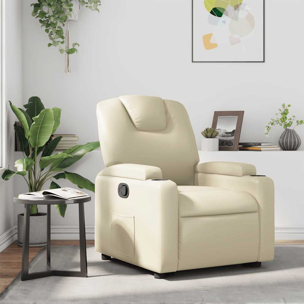 vidaXL Relaxsessel Creme Kunstleder
