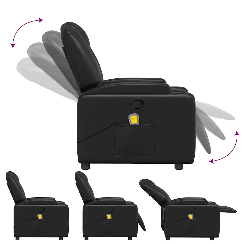 vidaXL Massagesessel Schwarz Kunstleder