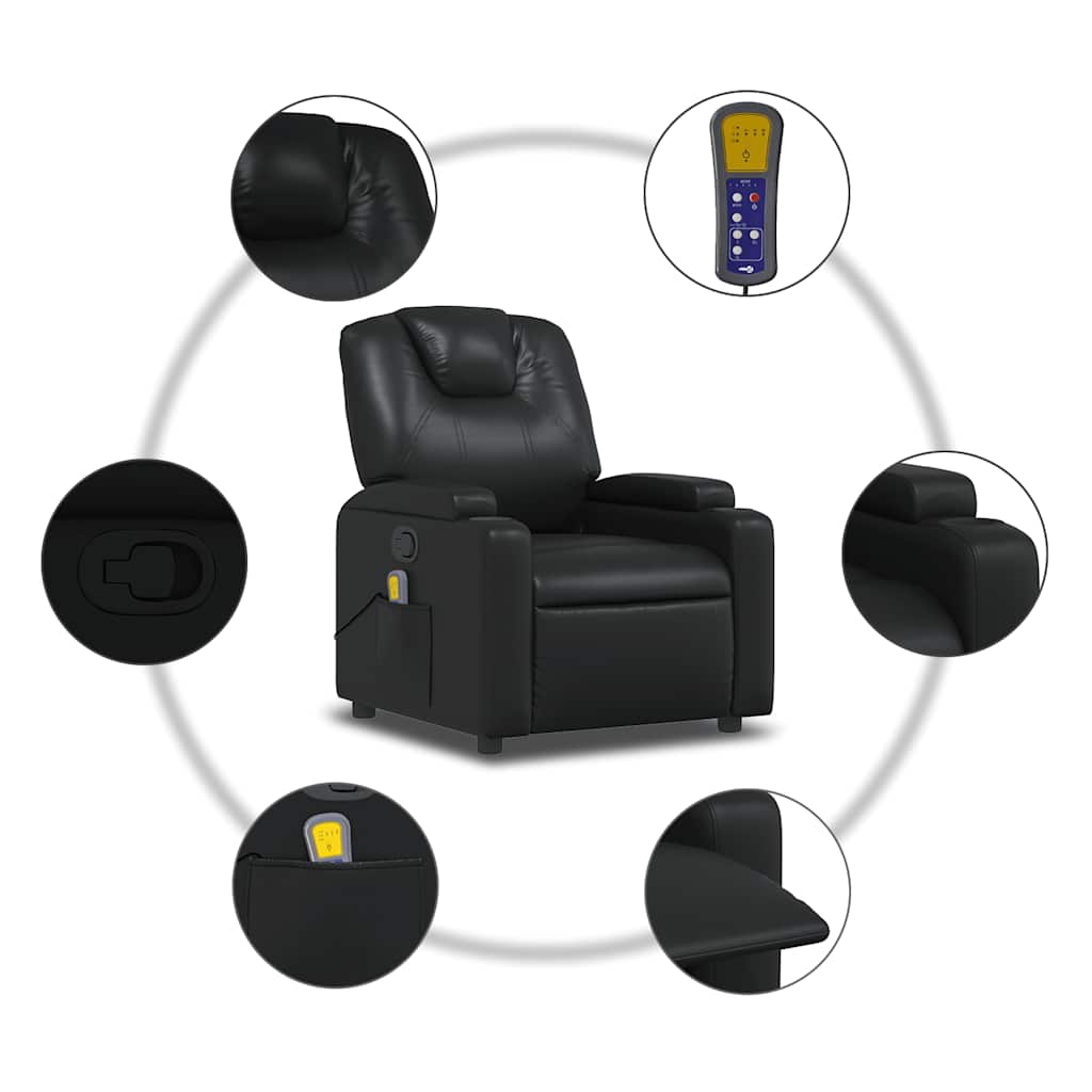 vidaXL Massagesessel Schwarz Kunstleder