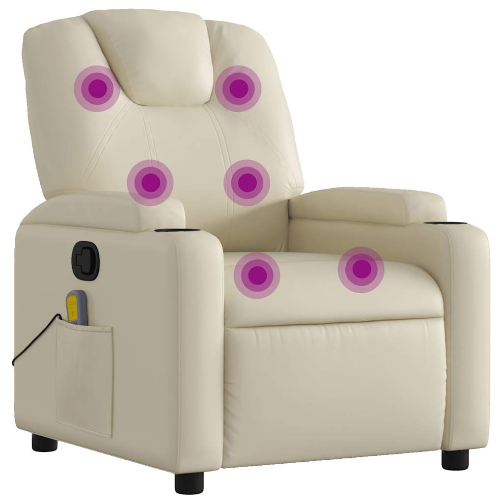 vidaXL Massagesessel Creme Kunstleder
