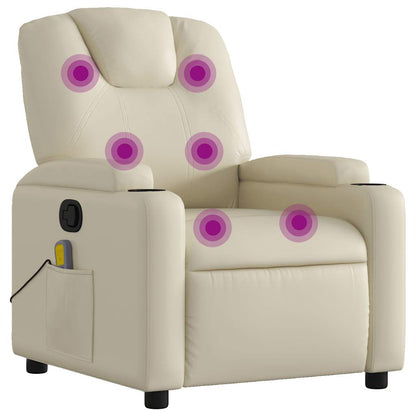 vidaXL Massagesessel Creme Kunstleder