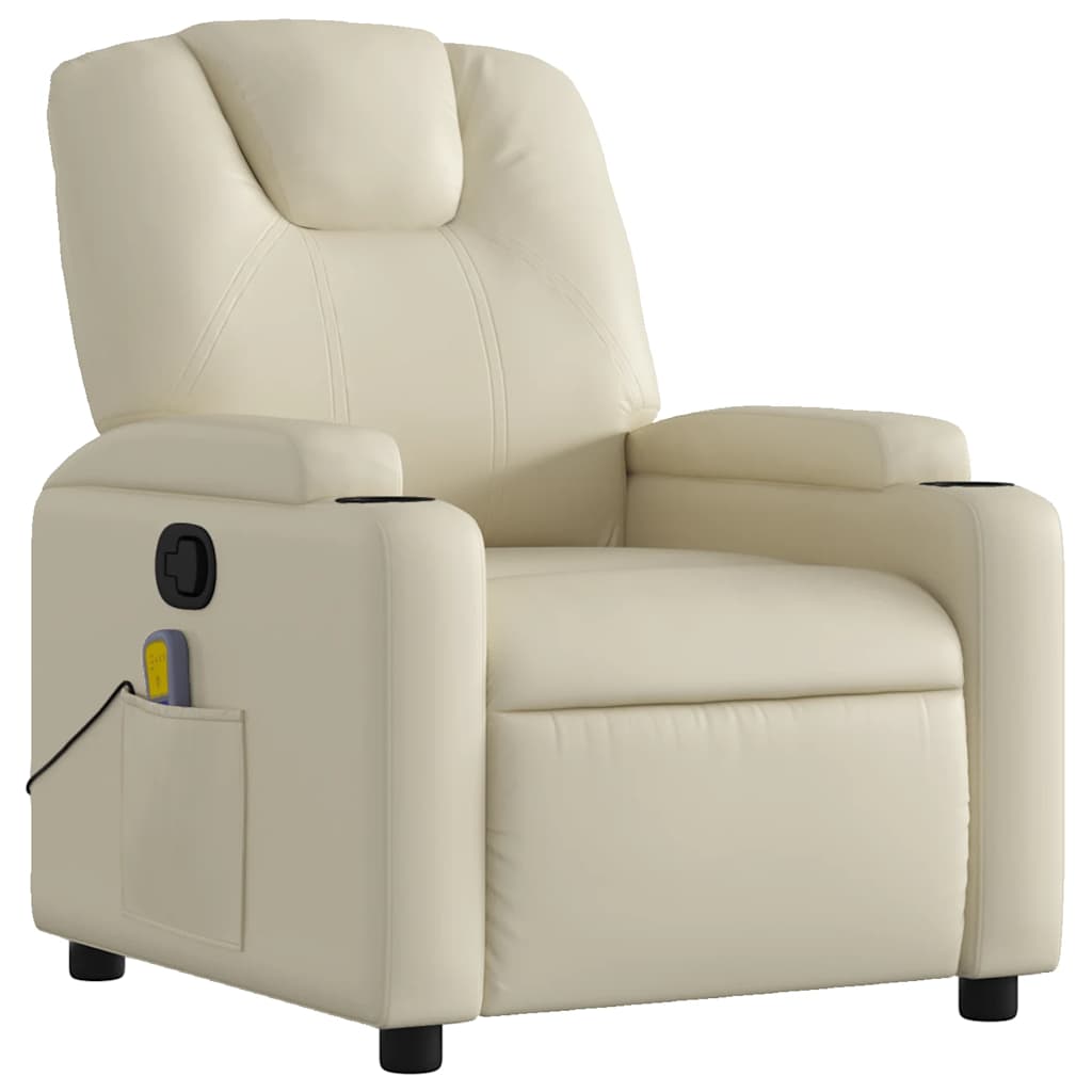 vidaXL Massagesessel Creme Kunstleder