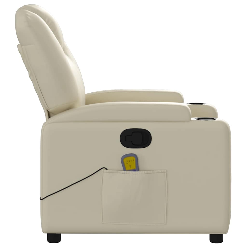 vidaXL Massagesessel Creme Kunstleder