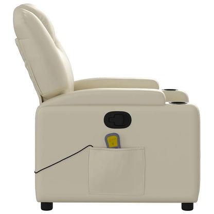 vidaXL Massagesessel Creme Kunstleder
